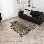 Leopard Area Rug Animals Printed Hide Mats Faux Fur Cowhide Skin Carpet - Image 2