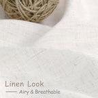 Ivory White Linen 112 Inch Curtains - Image 4