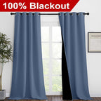 NICETOWN Insulated 100% Blackout Curtains, Noise Reducing Performance Drapes - Image 2