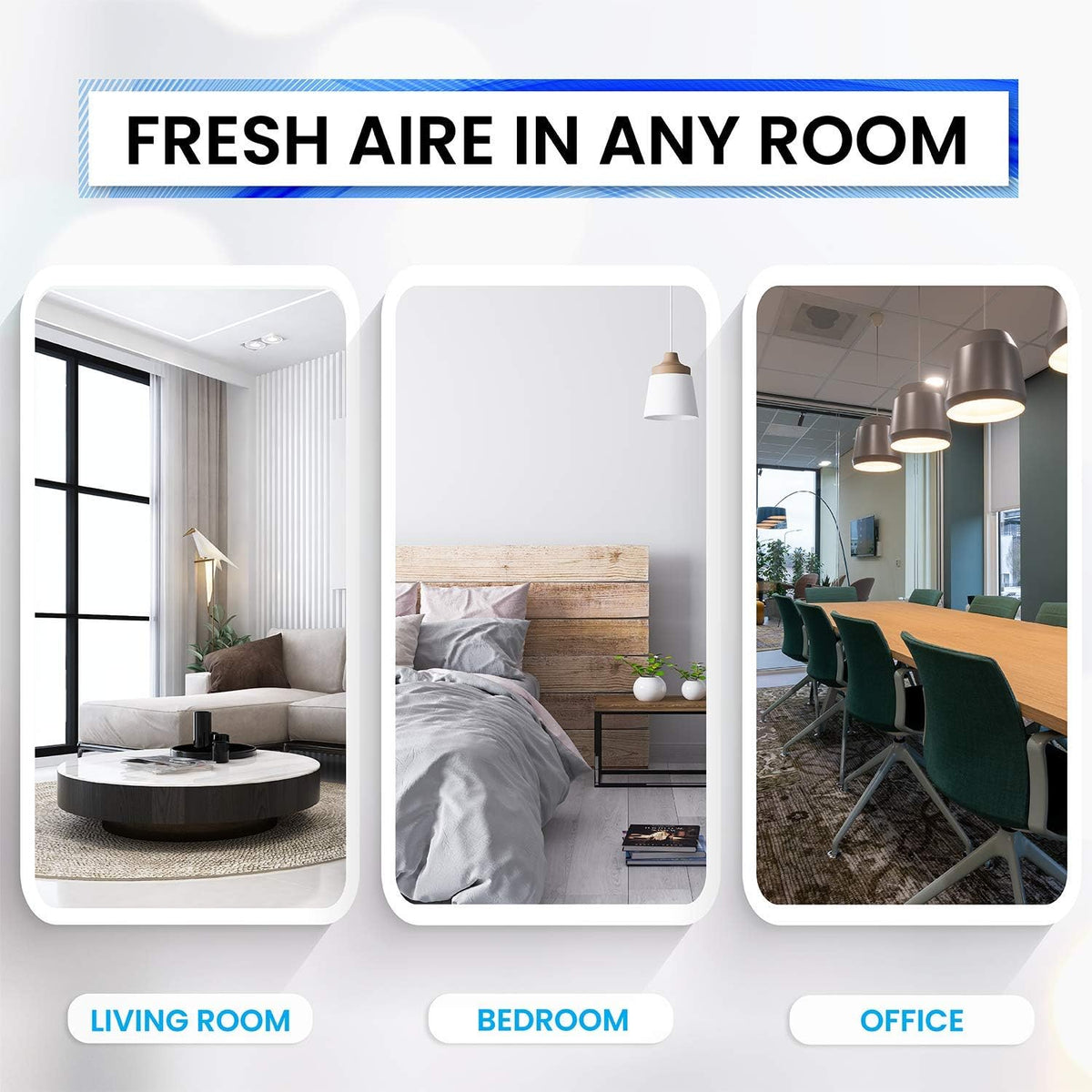 Bluonics Fresh Aire Water Air Washer, Water-Based Air Revitalizer & Room Freshener with 7-Color LED Night Light and Relaxing White Noise for Home, Bedroom, Office