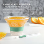 luxail Martini Glasses, Plastic Reusable Insulated Freeze Martini Cooling Cups, Gel Chiller, Double Wall Stemless Martini Glasses Set of 2, 9 Oz Capacity, Martini Gifts, 2 Reusable Cocktail Straws