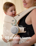 Momcozy Portable Sound Machine with Night Light, White Noise Sound Machine for Baby, 20 Soothing Sounds, Sound Therapy, Long-Lasting Power, Timer, Clips on Stroller, Grey