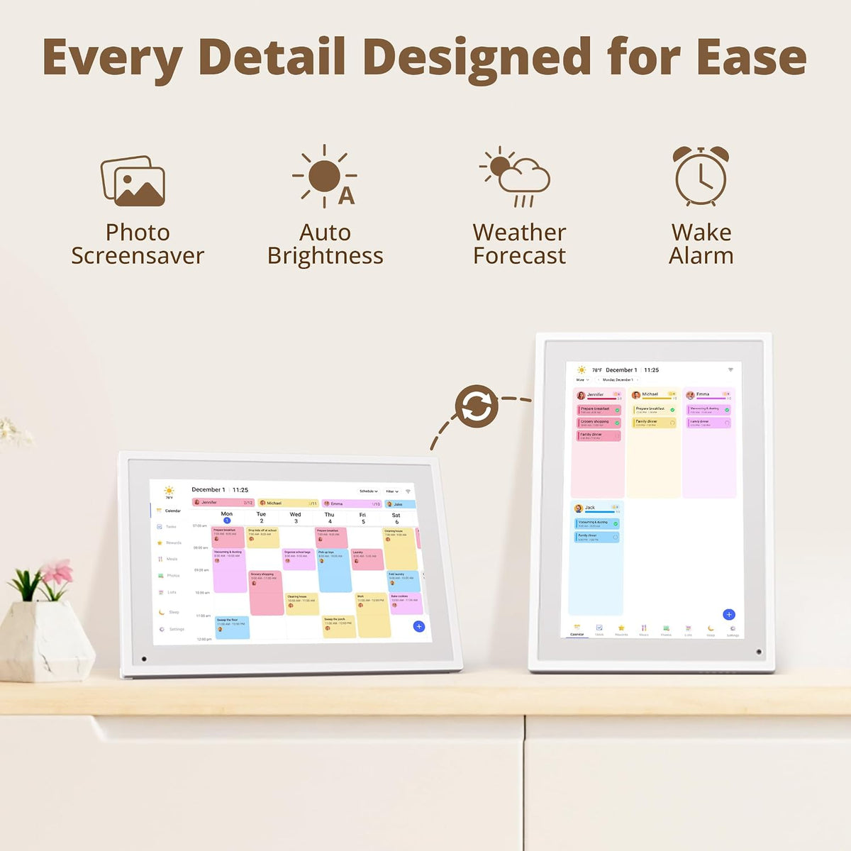 Digital Calendar 10" Touch Screen Smart Family Chore Chart No Subscription