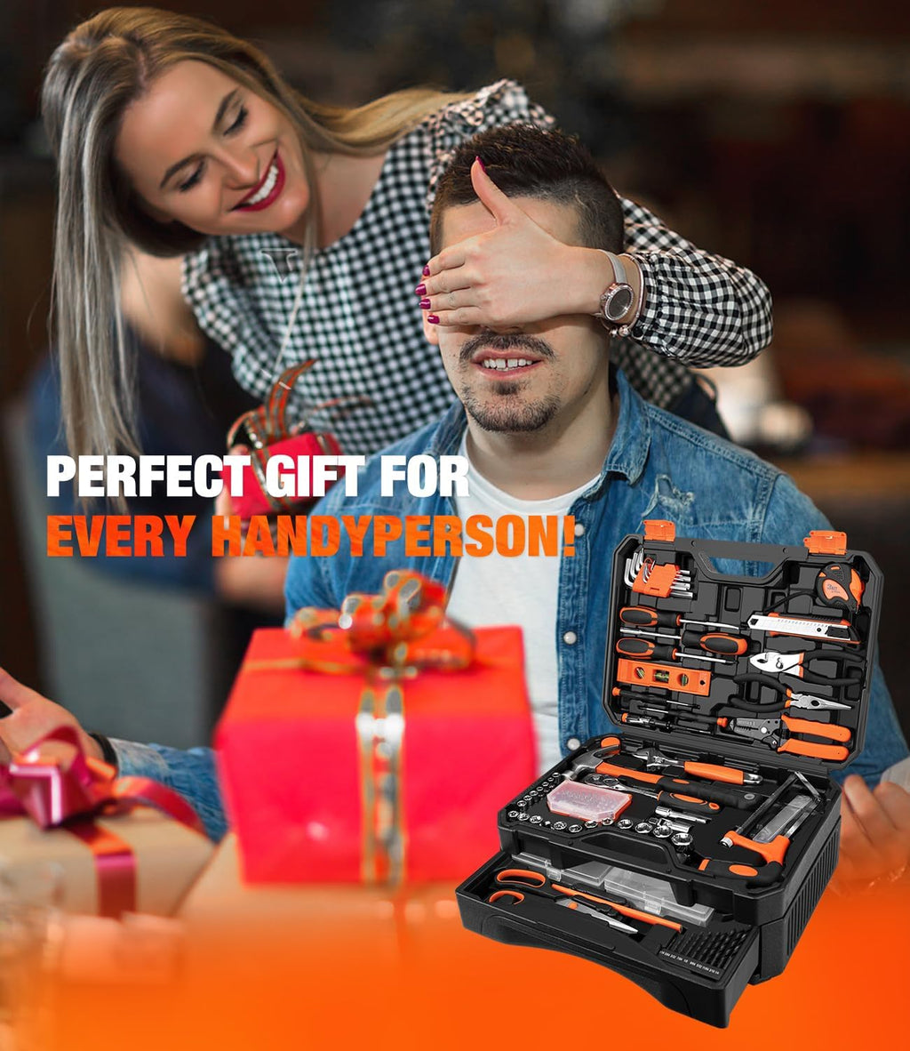 328-Piece Home Tool Kit with Detachable Drawer Storage Case