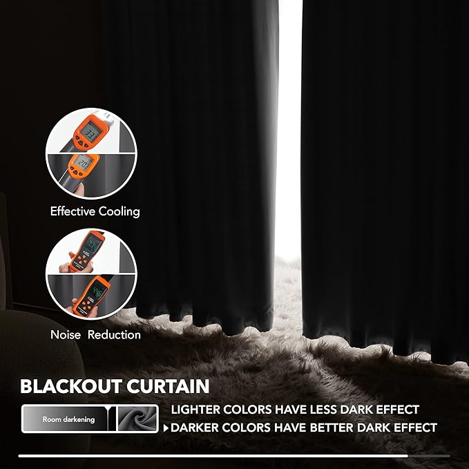 Deconovo Back Tab and Rod Pocket Short Blackout Curtains - Image 5
