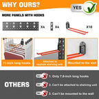TORACK Garden Tool Organizer Wall Mount, Garage Folding Chair Storage Rack