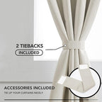 Deconovo Beige Curtains for Living Room, Light Darkening Soundproof Drapes - Image 4