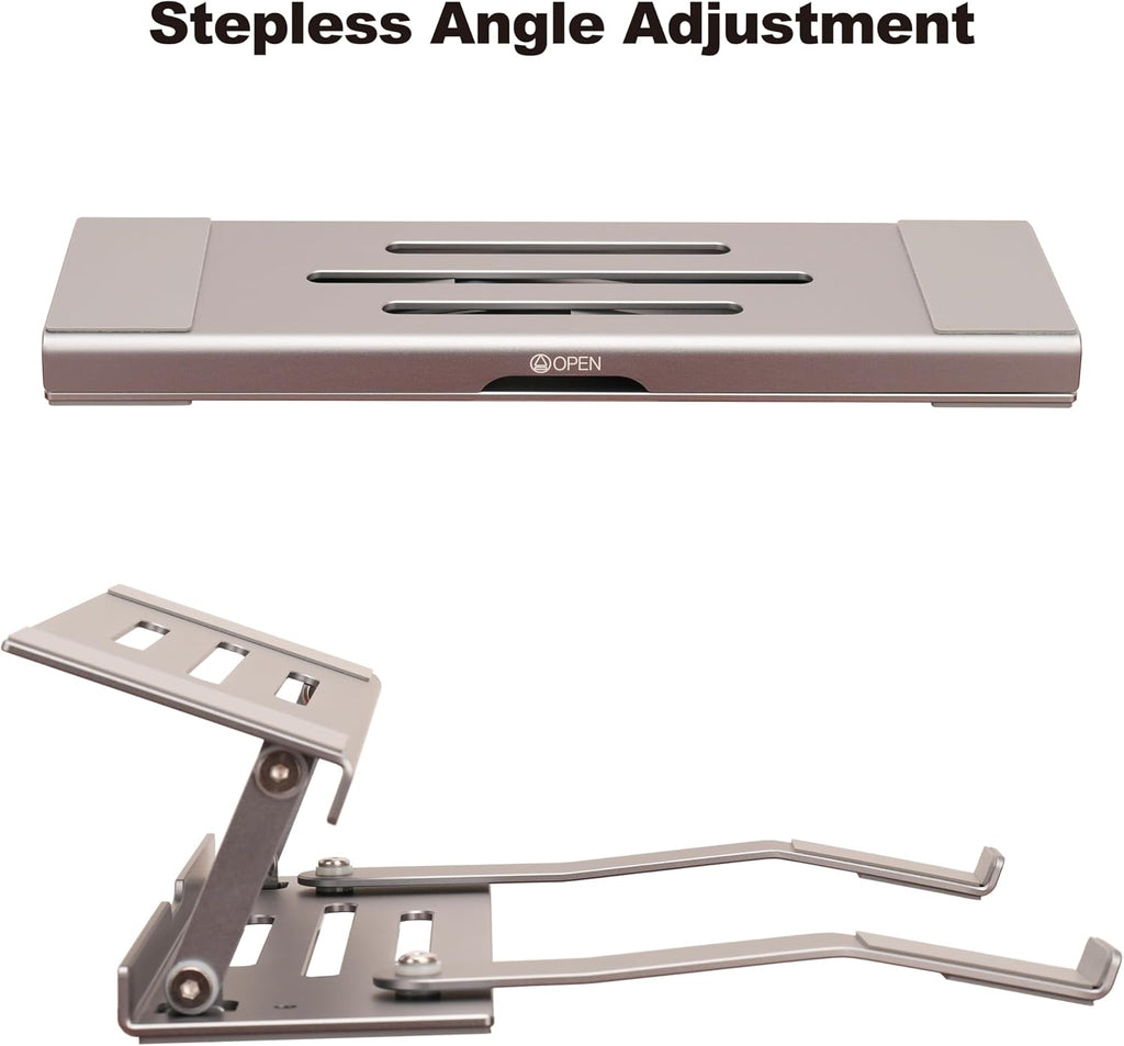 3-in-1 Foldable Aluminum Laptop Stand with Storage Box, 10-16 Inch