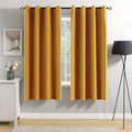 MIULEE 2 Panels Blackout Velvet Curtains Solid Soft Grommet Mustard Yellow by MIULEE