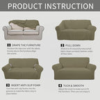 Easy-Going Stretch 4 Seater Sofa Slipcover 1-Piece Sofa Cover Furniture - Image 5