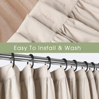 Homechoice Decor Camel Ruffle Shower Curtain 72" W x 72" H