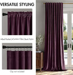 MIULEE Dark Purple Velvet Curtains 96 inches - Image 2