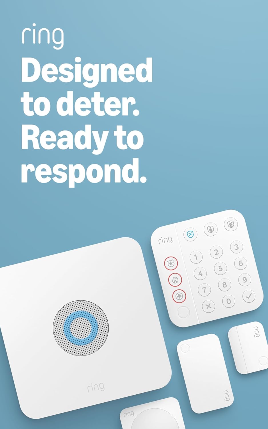 Ring Alarm 5-Piece Kit (newest model), Wireless smart home or business security system, expandable, easy setup, Mobile App Control, 24/7 Professional Monitoring, Alexa Compatible