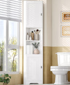 Tall Corner Storage Cabinet, 6-Tier Bathroom Storage Cabinet