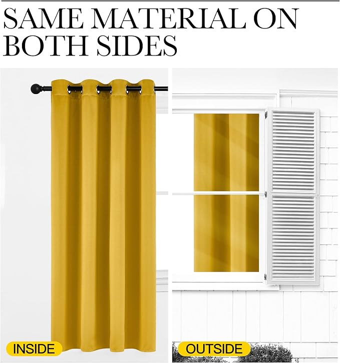 NICETOWN Gold Curtains 84 inches Long Blackout - Image 6