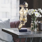 aboxoo Thinker Statue, Silence is Gold Abstract Art Figurine(Gold)