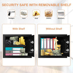1.8 Cuft Fire proof Safes for HOME USE, Anti-Theft Digital Personal Security Safety Box with Electronic Keypad and Spare Keys, Home Safes Fireproof Waterproof for Money Medicine Document Valuables