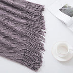 BOURINA Dark Lavender Throw Blanket 50 x90 Inches Textured Solid Soft Sofa - Image 7