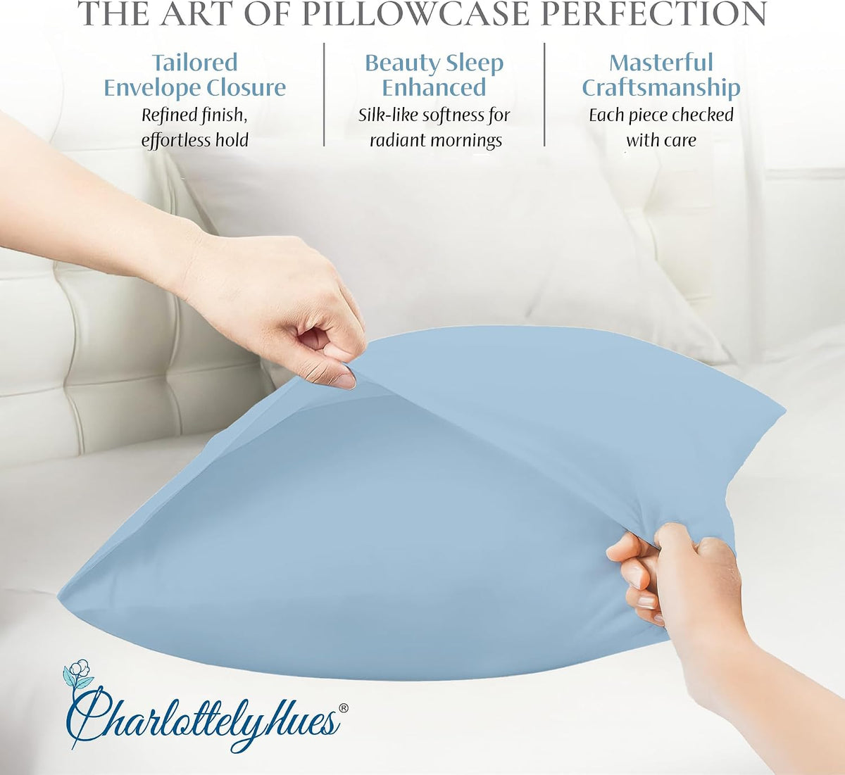 CharlottelyHues Sheet Set 4 Piece 100% Egyptian Soft Cotton King (Sky Blue)