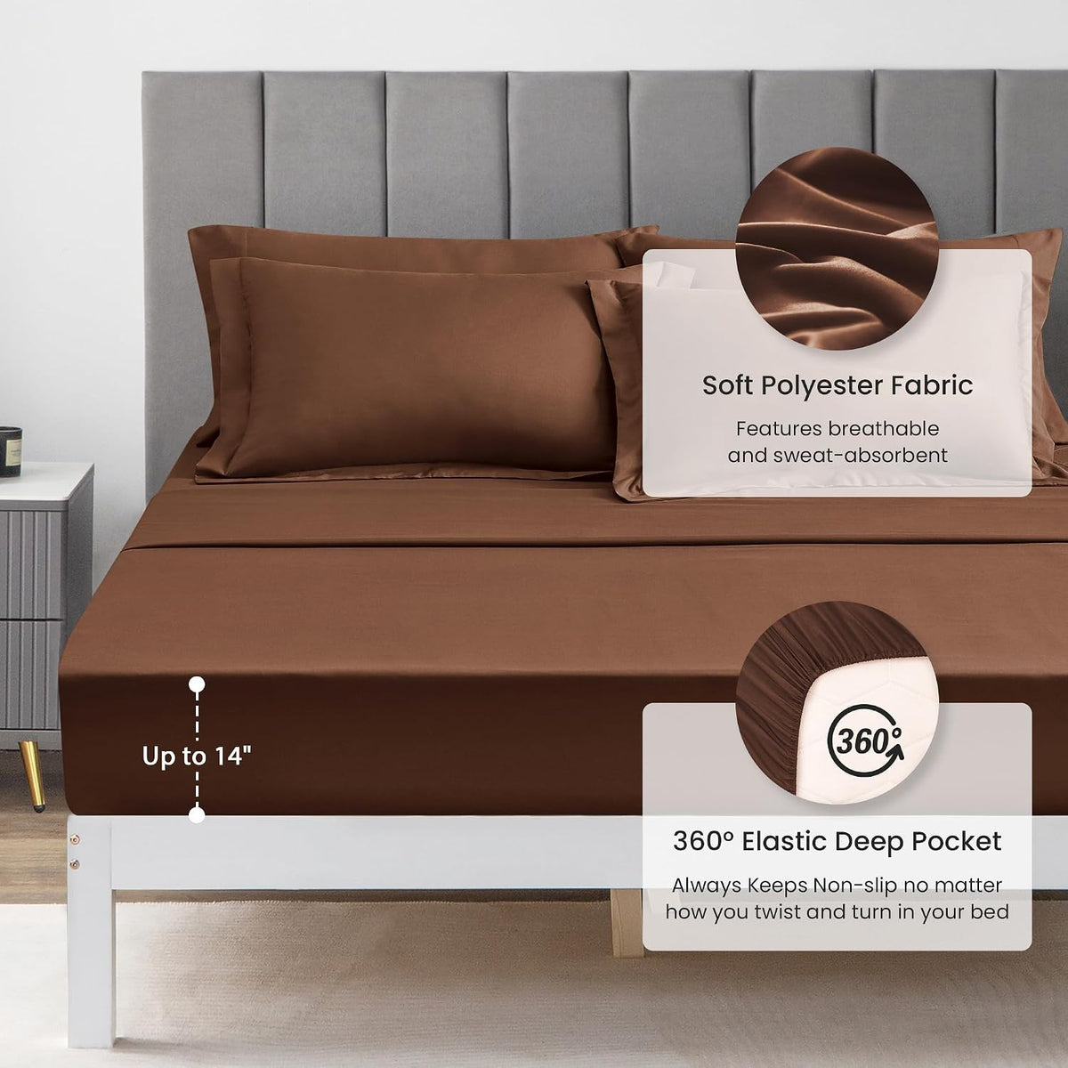 Love's cabin Full Comforter Set, 7 Pieces Bed in a Bag, Brown