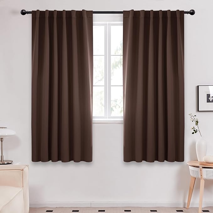 Deconovo Blackout Curtains, Thermal Insulated, W52 x L63 2 Panels, Back Tab by Deconovo