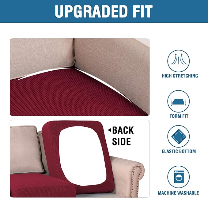 H.VERSAILTEX High Stretch Individual Seat Cushion Covers Sofa Slipcovers Couch - Image 7