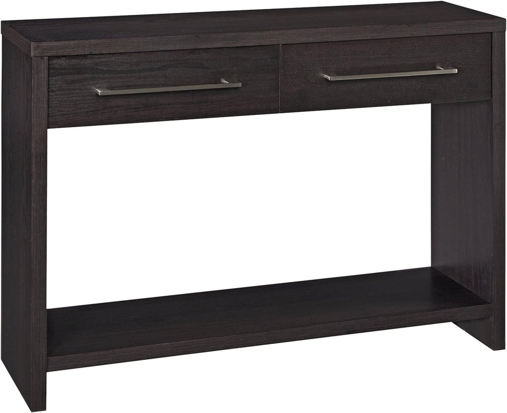 ClosetMaid Media Stand Entertainment Center with Cabinet Drawers, Open Shelves, 55 in. Wide, for Living Room, Den, Game Room, Black Walnut Finish
