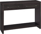 ClosetMaid Media Stand Entertainment Center with Cabinet Drawers, Open Shelves, 55 in. Wide, for Living Room, Den, Game Room, Black Walnut Finish