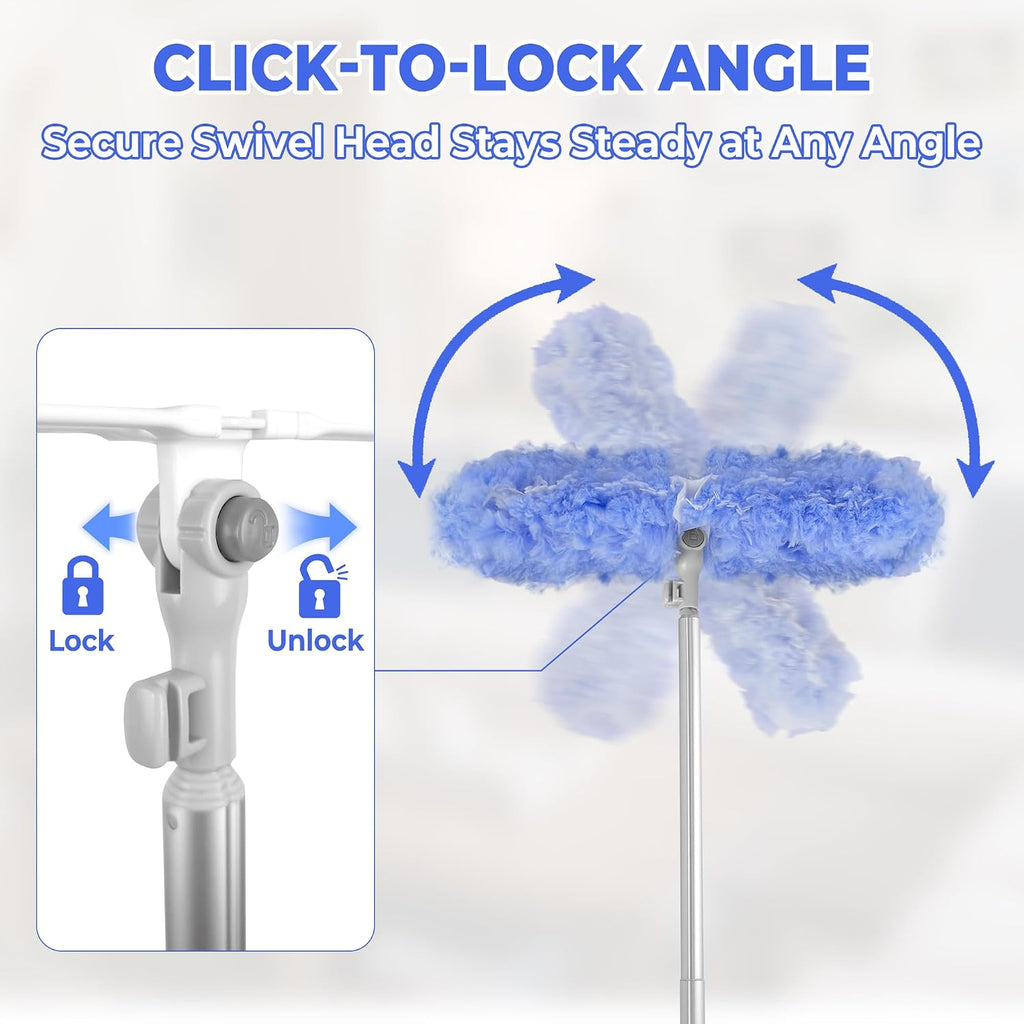 Duster Extended Handle & Long Duster, Compatible with Swiffer, 65.7"