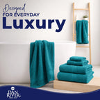 DAN RIVER 8 Piece Luxury Bath Towels for Bathroom, Towel Set, Teal