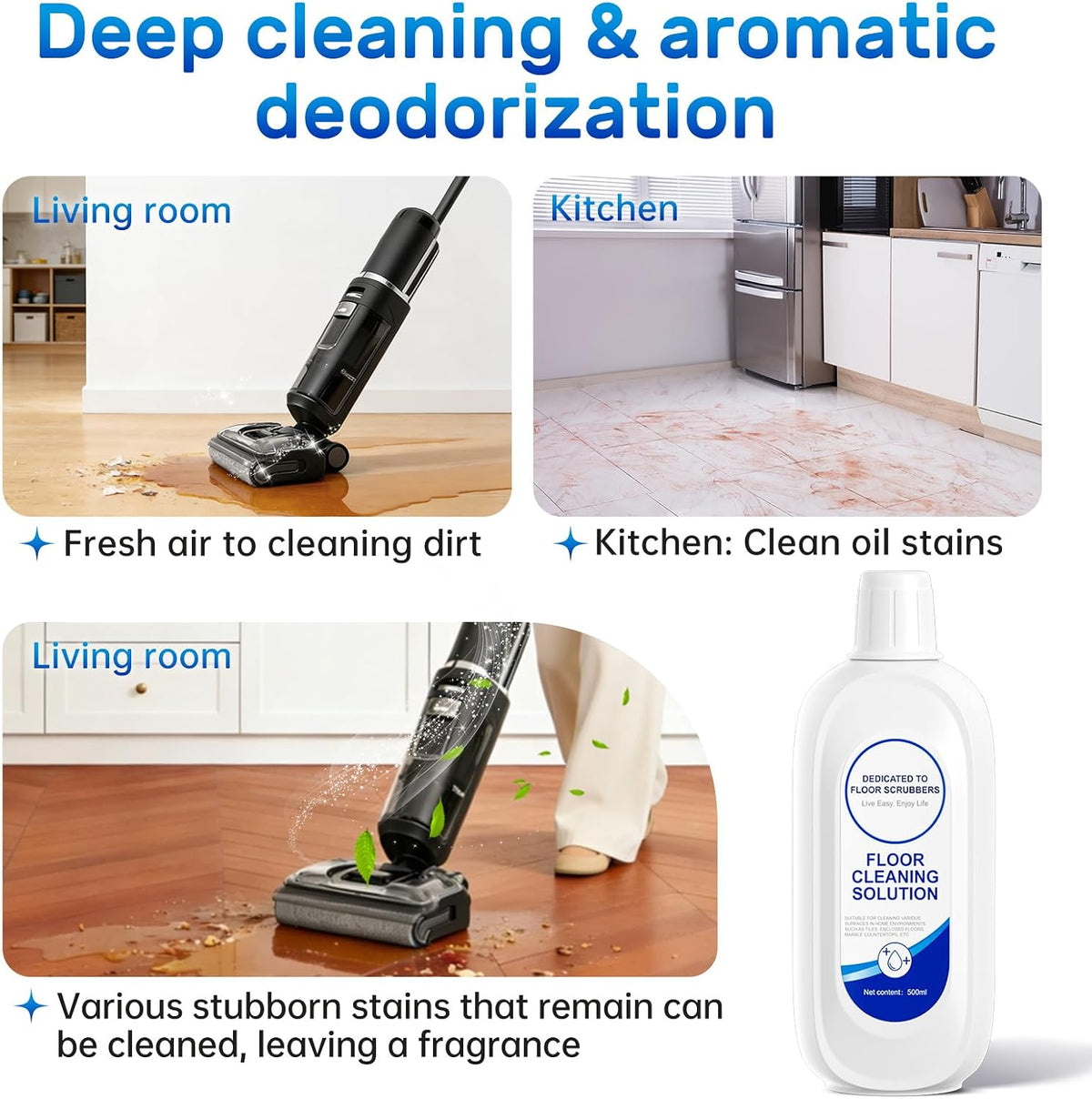 Nukisa Floor Cleaning Solution Compatible with Tineco Wet & Dry Vacuum Mop