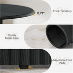 Tribesigns 47" Round Dining Table for 4, Farmhouse Kitchen Table with Metal Base, Modern Small Dinner Table for Dining Room,Kitchen (Chairs Not Included)