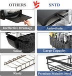 SNTD Dish Drying Rack for Kitchen Counter, 11.8" W x 16.7" L, Black