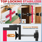Cabinet Hardware Jig – Adjustable Drill Guide Template for Knobs & Handles Precision Hole Locator for DIY Cabinet Installation Fits 2.5" to 7.5" Spacing