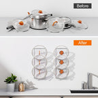 Durmmur 2 Pack Pot Lid Organizer, 6-Tier Lid Holder for Cabinet Door & Wall