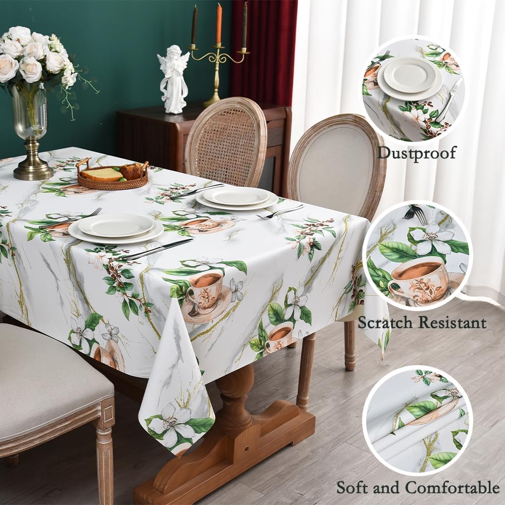 Zobesta Vinyl Tablecloth Rectangular 86x55 PVC Table Cloth Plastic Outdoor