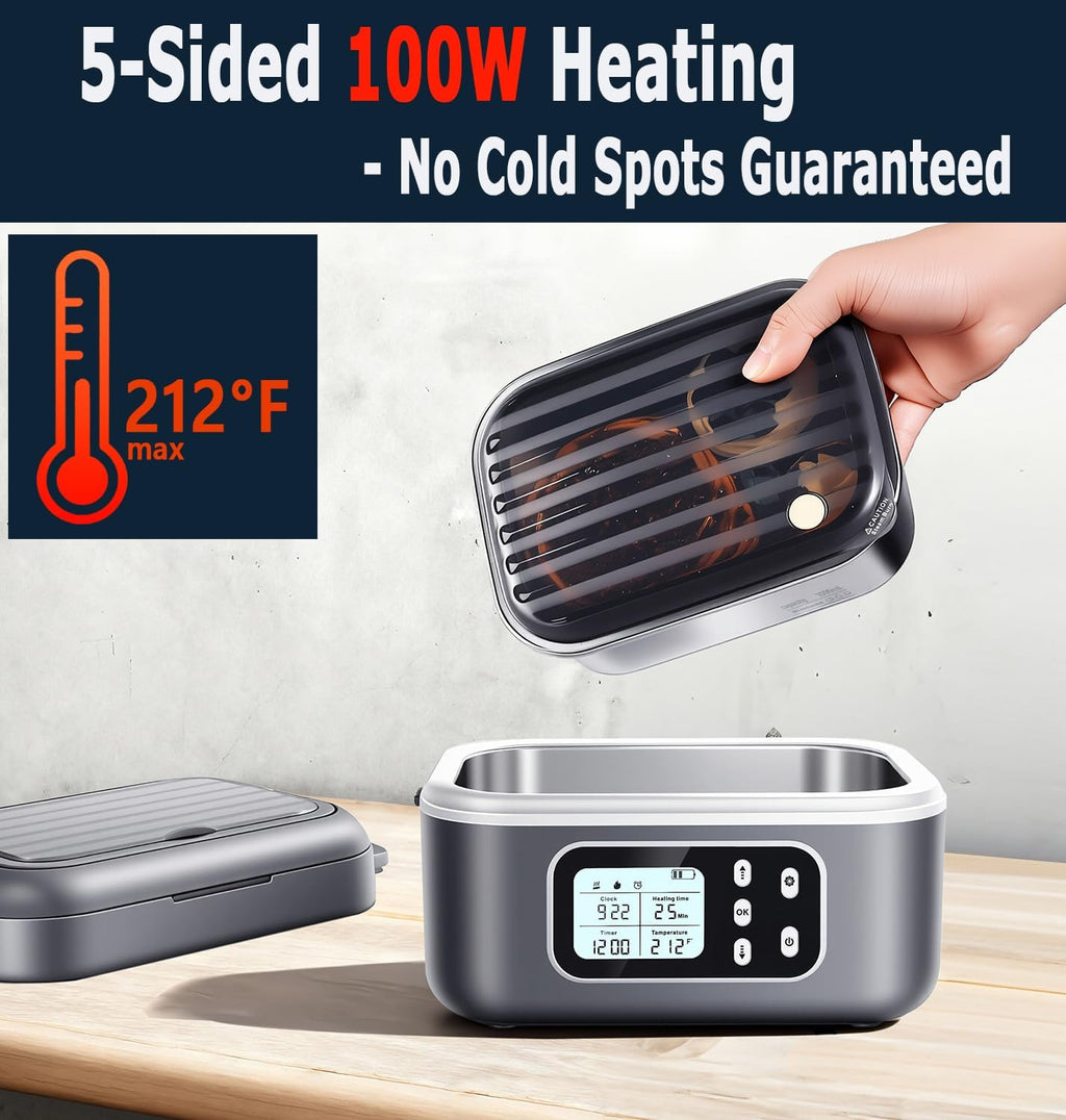 27000mAh Cordless Electric Heated Lunch Box for Adults 2 x 6.3 cups