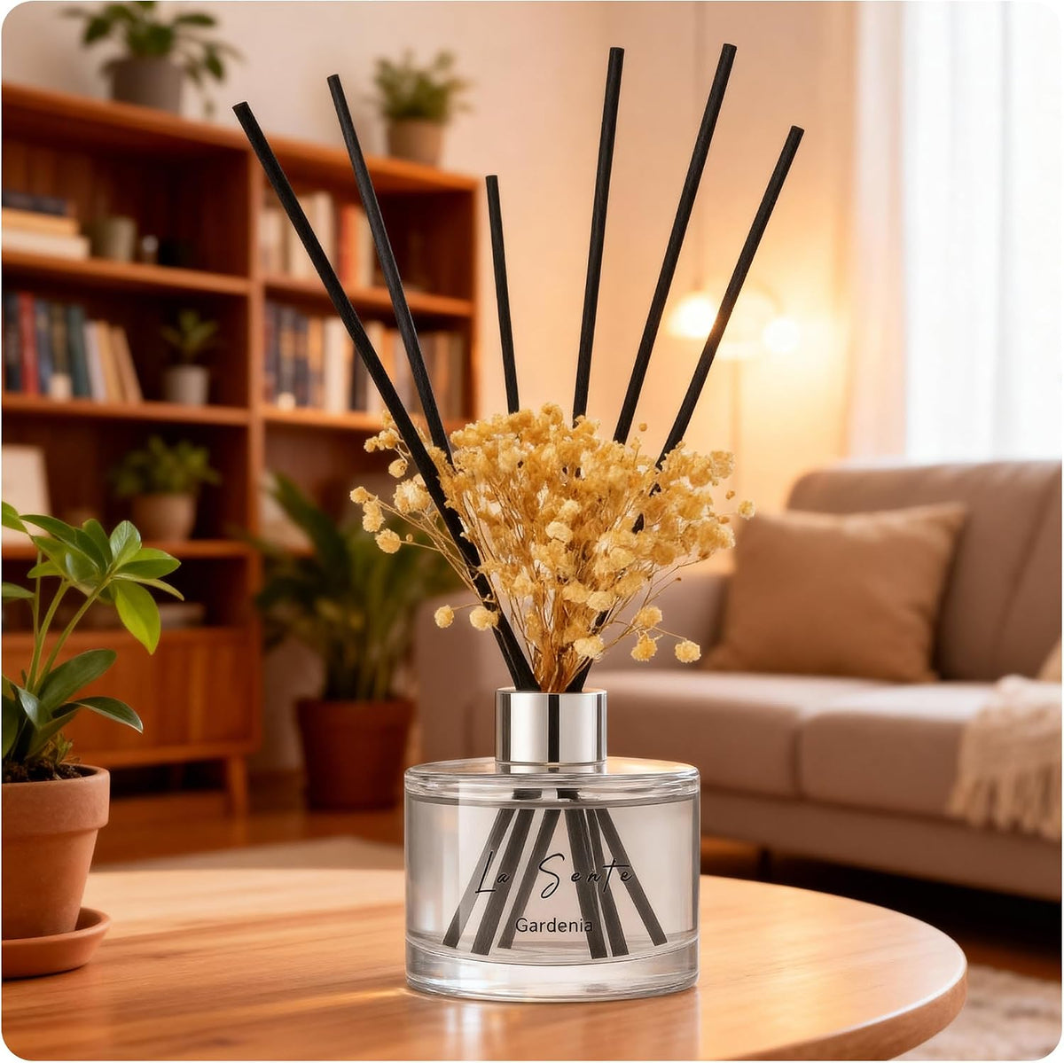 Gardenia Reed Diffuser Set with Sticks, 6.7 fl oz / 200 ml