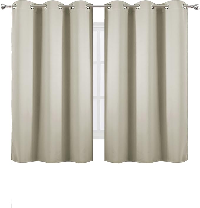 LEMOMO Light Beige Thermal Blackout Curtains/42 x 63 Inch/Set of 2 Panels Room - Image 2