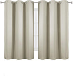 LEMOMO Light Beige Thermal Blackout Curtains/42 x 63 Inch/Set of 2 Panels Room - Image 2