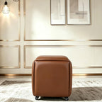 5 in 1 Nesting Leather Ottoman,Stylish Foot Stool with Wheels Living Room