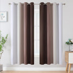 Estelar Textiler Brown and Greyish White Blackout Curtains 72 Inch Length 2 - Image 2