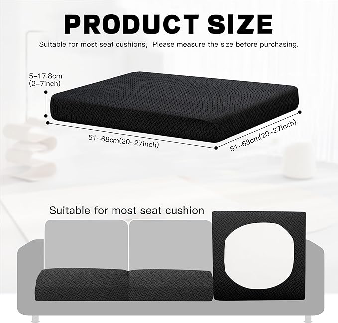 8Pcs Outdoor Cushion Covers, Patio Cushion Covers, Stretch Elastic Slipcovers - Image 2