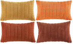 Fancy Homi Set of 4 Burnt Orange Fall Long Lumbar Rectangle Decorative Throw - Image 6