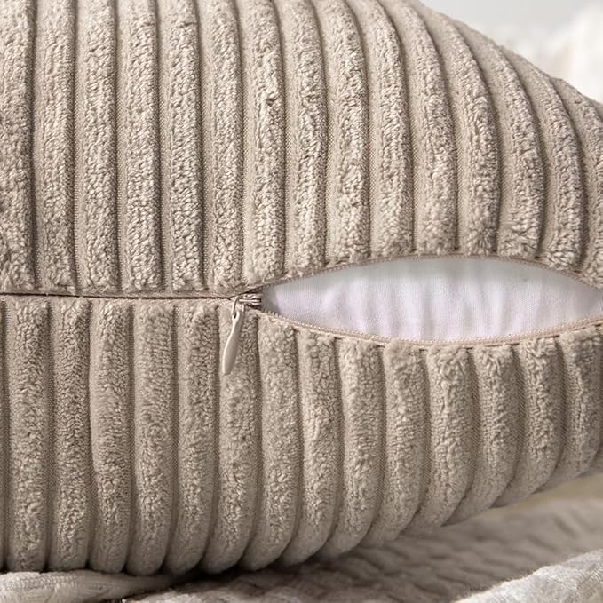 MIULEE Light Brown Decorative Throw Pillow Covers 18x18 Inch - Image 3