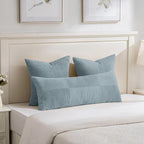 Fancy Homi Set of 2 Light Blue Euro Decorative Throw Pillow Covers 26x26 Inch - Image 5