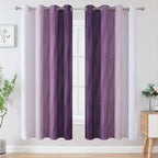 Estelar Textiler Purple and Greyish White Blackout Curtains 72 Inch Length 2 - Image 2