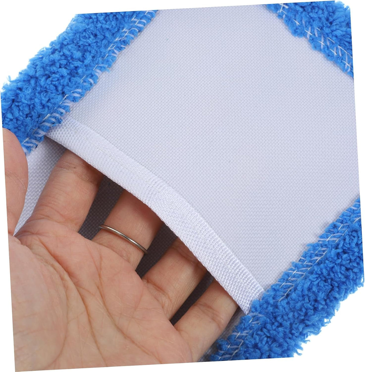 Beavorty 2Pcs Reusable Coral Fleece Mop Pads Durable Floor Mop Head Replacement for Home and Commercial Cleaning Machine Washable Cleaning Mop Cover for Hardwood and Tile Surfaces