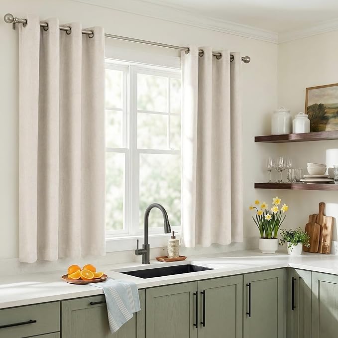 100% Blackout Shield Linen Blackout Curtains - Image 2