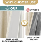 H.VERSAILTEX Linen Blackout Curtains Durable Thick Textured Linen Look 100% - Image 3